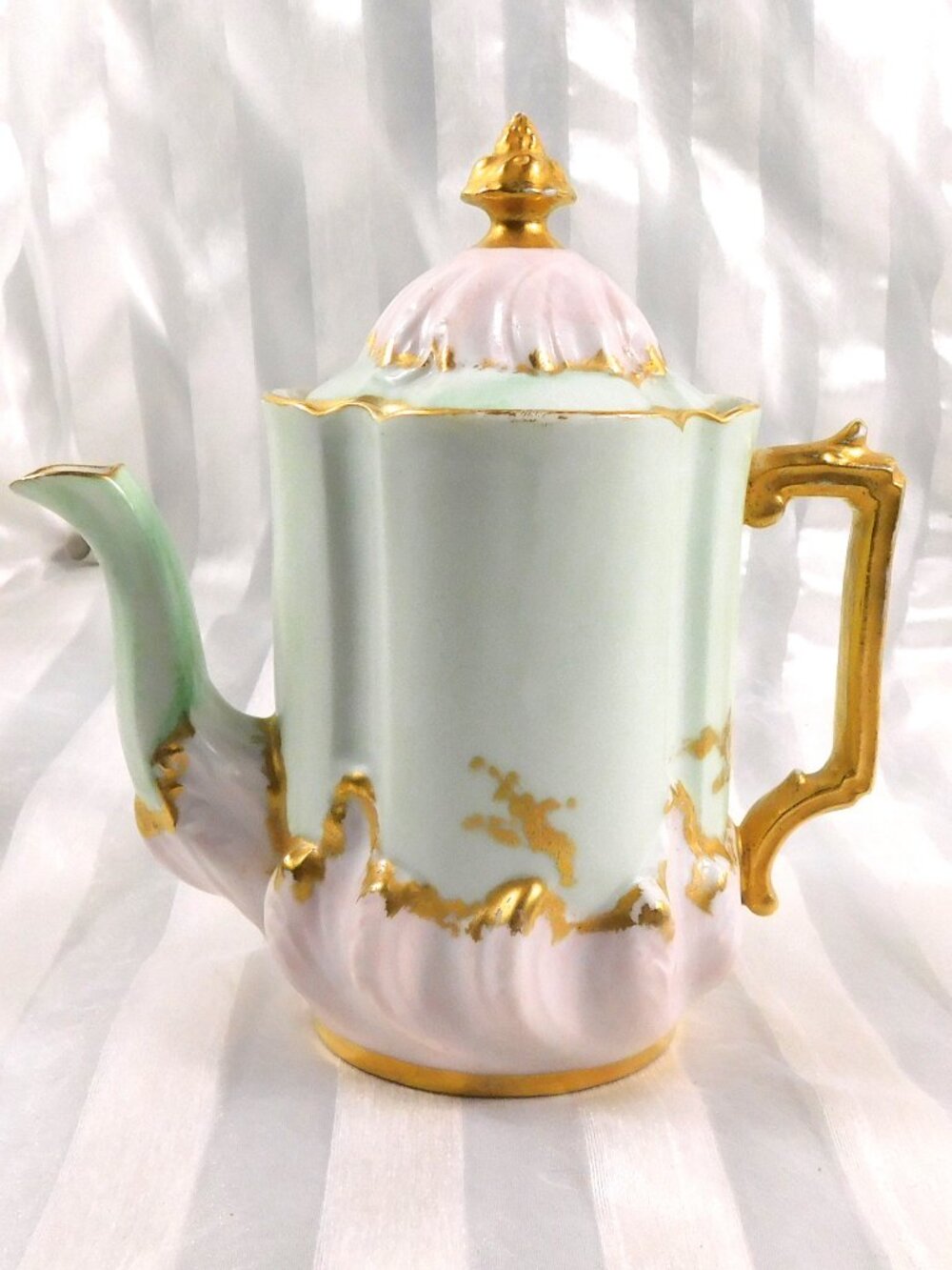 Small Stunning Pink and Green Leaonard Austria Milk Jug # 26951